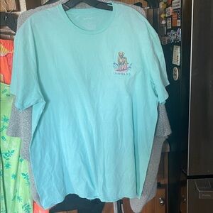 Crown & Ivy Mint Green Mens Large Dog Golden Retriever Cotton T-shirt